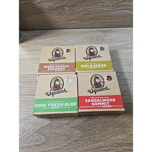 Lot Of 4 Dr. Squatch Men's Natural Soap 5oz.  Bourbon, Aloe, Mossy, Sandalwood